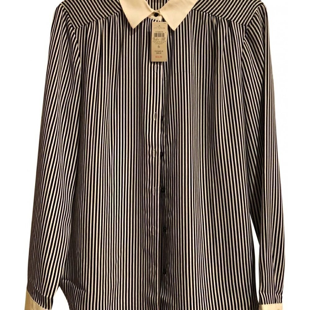 ann taylor pinstripe blouse​